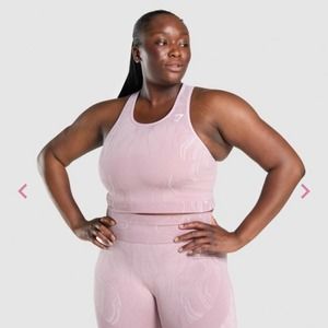 Gymshark Sports Bra Mercury Seamless Crop Tank Tops Light Purple Size XL